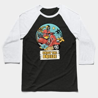 skeleton riding a scooter Baseball T-Shirt